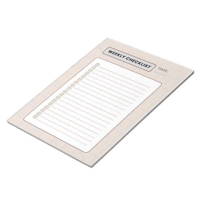 Bloc-note Weekly Checklist Planner (Incliné)