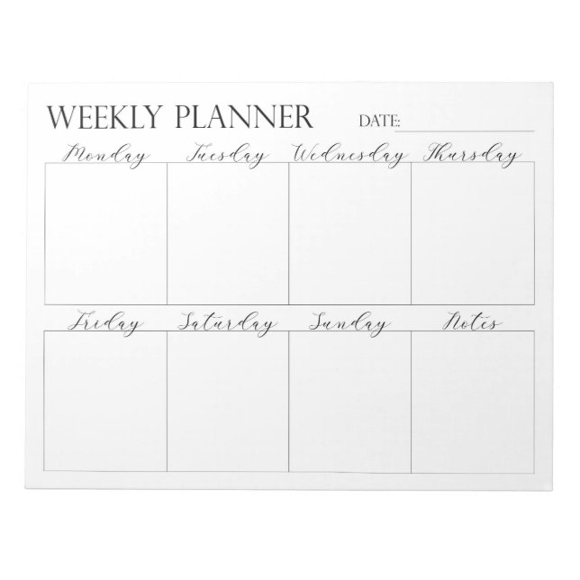 Bloc-note Weekly Planner, Notepad (Devant)