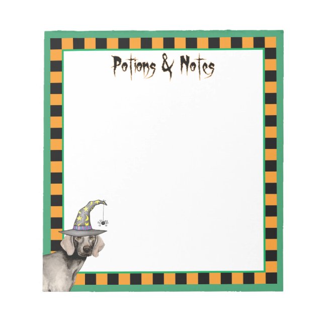 Bloc-note Weimaraner Witch (Devant)