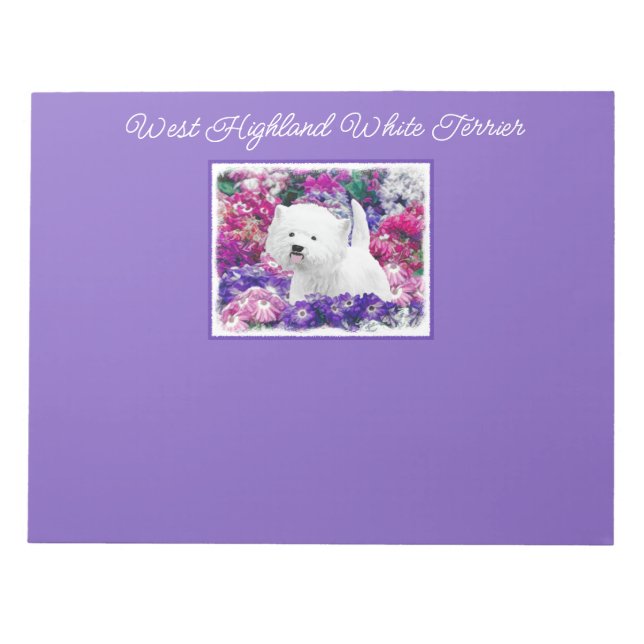 Bloc-note West Highland White Terrier Peinture Chien Art Not (Devant)