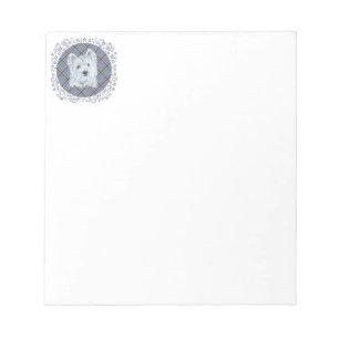 Bloc-note Westie sur Tartan