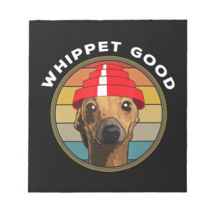 Bloc-note Whippet Good Funny 80s Music Dog Design
