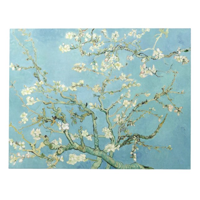 Bloc-note White almond blossom by Vincent Van Gogh (Devant)
