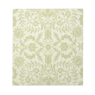 Bloc-note William Morris Borage damassé vert doux vintage