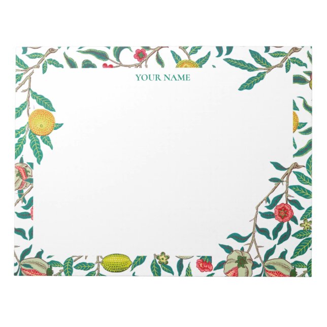 Bloc-note William Morris Pomegranit White (Devant)