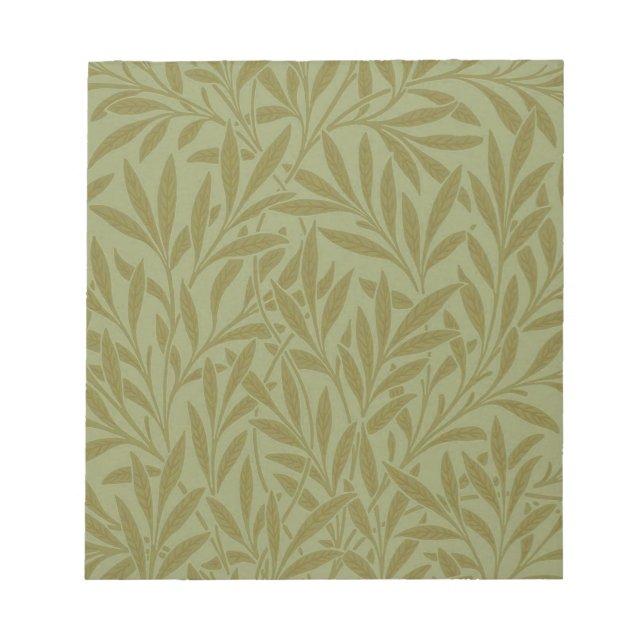 Bloc-note William Morris Willow Antique Green Leaf Vine Art (Devant)
