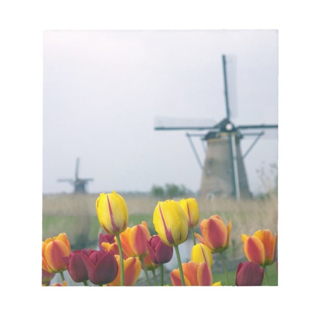 Bloc-note Windmills et tulipes le long du canal à (Devant)