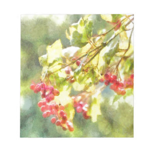 Bloc-note Winter Berries Watercolor