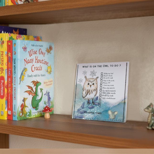 Bloc-note Wise Owl cute mouse Kids Daily Routine Checklist  (Wise Owl cute mouse Kids Daily Routine Checklist Notepad)