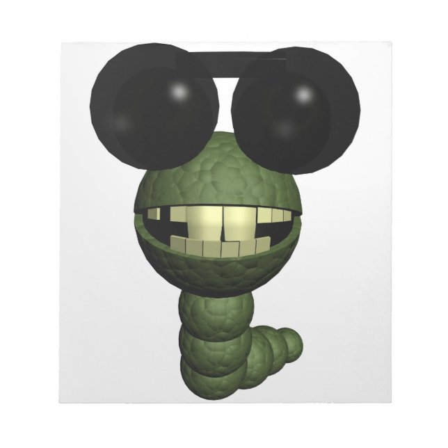 Bloc-note Wurm mit Sonnenbrille (Devant)