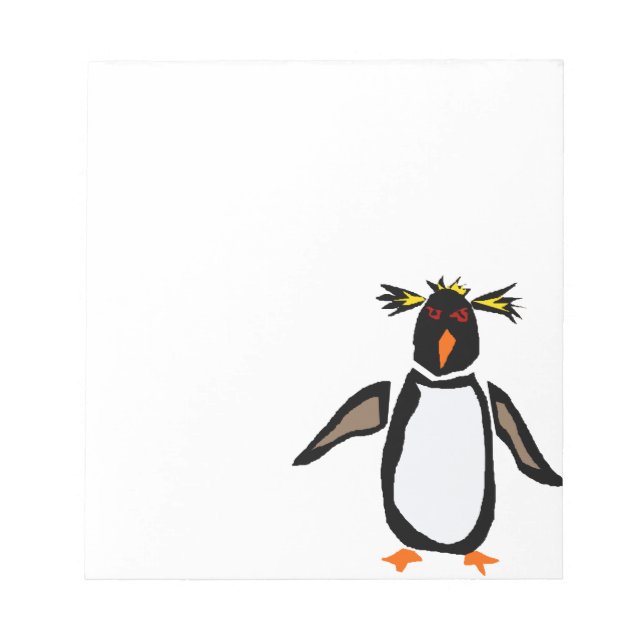 Bloc-note WW - Drôle Rockhopper Penguin Art Primitif (Devant)