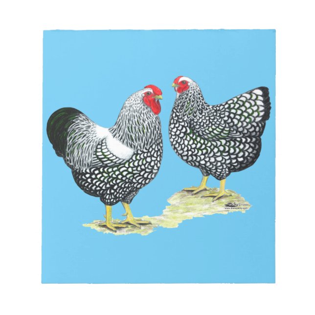 Bloc-note Wyandottes Paire en argent (Devant)
