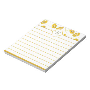 Bloc-note Yellow floral notepad