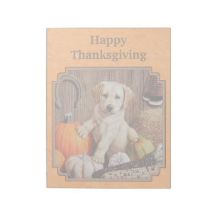 Bloc-note Yellow Lab Pup et Pumkin Harvest Orange