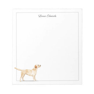Bloc-note Yellow Labrador Retriever Gray Border Personalized