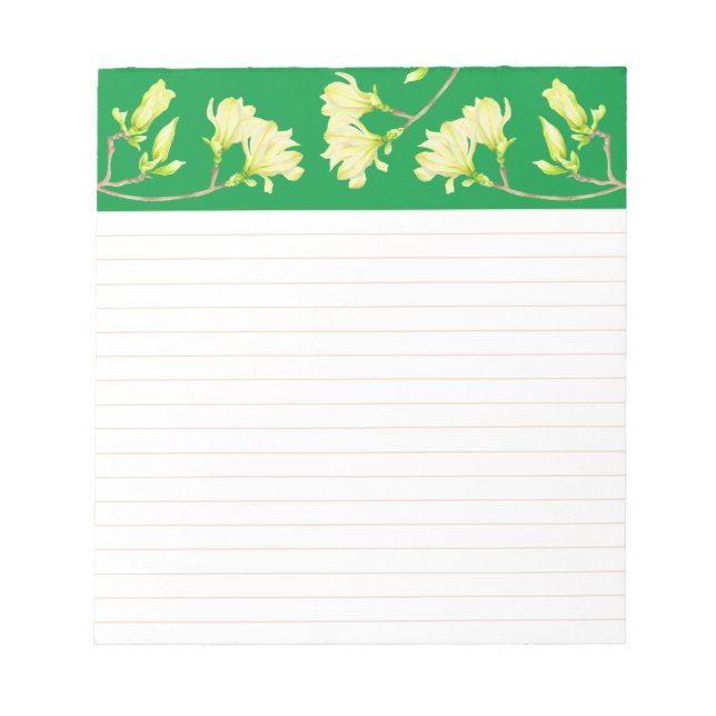 Bloc-note Yellow Magnolias on a Medium Sized Notepad (Devant)