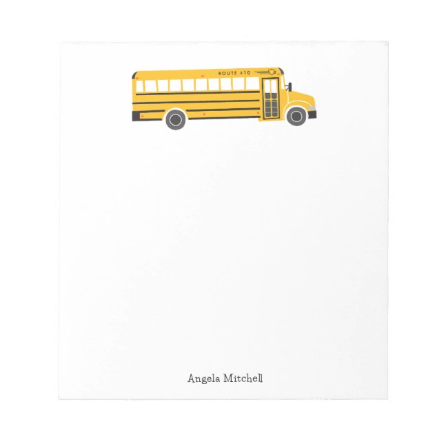 Bloc-note Yellow School Bus Personal Stationery (Devant)