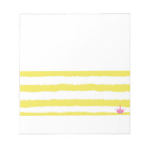 Yellow stripes and a pink crown Notepad