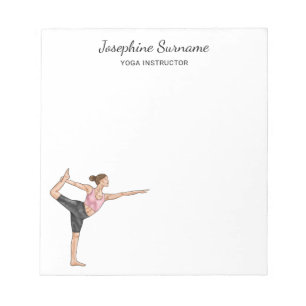 Bloc-note Yoga Instructeur Danseuse Pose Enseignant Nom Pers