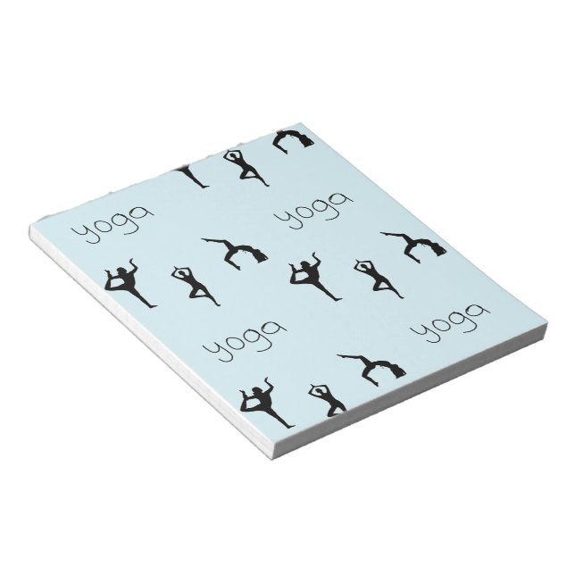 Bloc-note Yoga pose et texte motif sur bleu (Incliné)