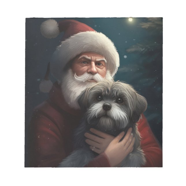 Bloc-note Yorkipoo avec Noël Festif du Père Noël (Devant)