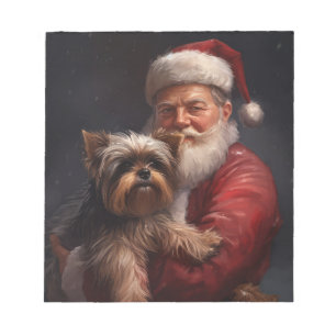 Bloc-note Yorkshire Terrier Santa Claus Festive Noël
