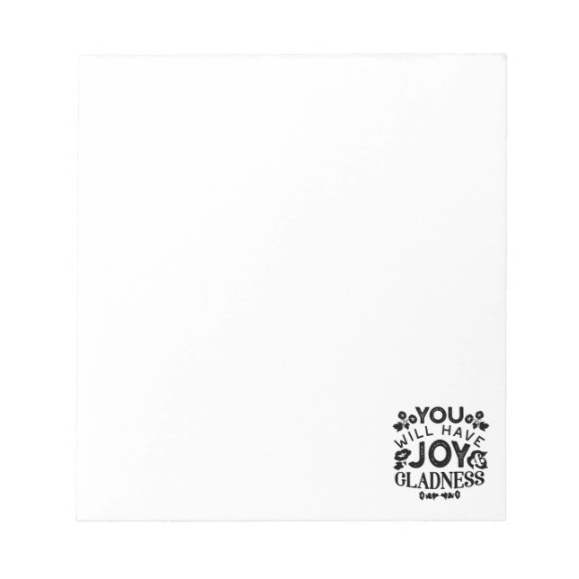 Bloc-note You Will Have Joy and Gladness Inspirational Quote (Devant)