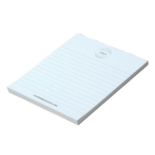 Bloc-note Your Logo and website lined Business promo Blue  (Tourné)