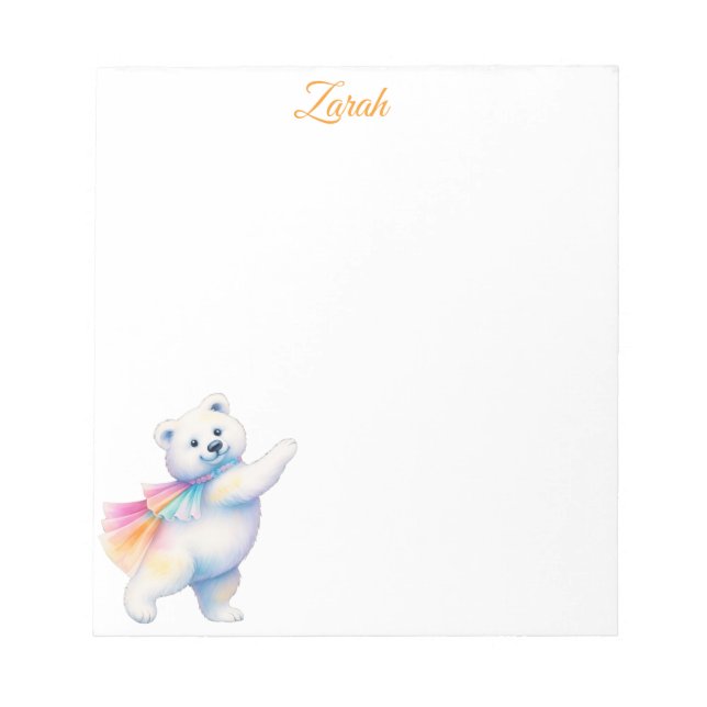 Bloc-note Zarah the Dancing Polar Bear | Personalized (Devant)