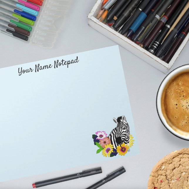 Bloc-note Zebra Daisies bleu (Créateur téléchargé)