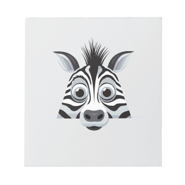 Bloc-note Zebra Peeking mignon adorable Drôle animal dessin (Devant)