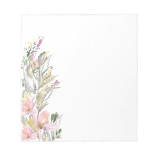 Bloc-notes à bordure florale Aquarelle