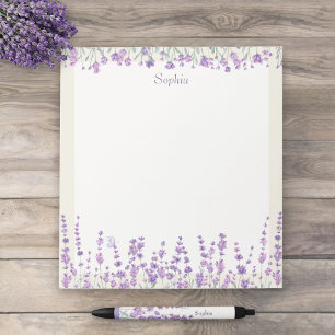 Bloc-notes à bordure lavande aquarelle violette