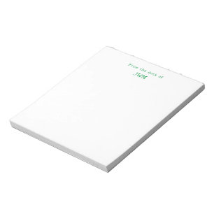 Bloc-notes à en-tête avec monogramme vert