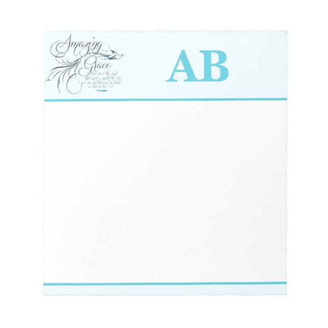 Bloc-notes à monogramme Amazing Grace (Devant)