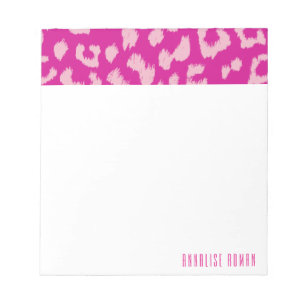 Bloc-notes à motif léopard magenta et rose