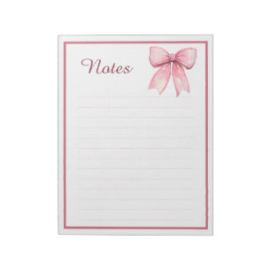 Bloc-notes à ruban rose coquet et joli