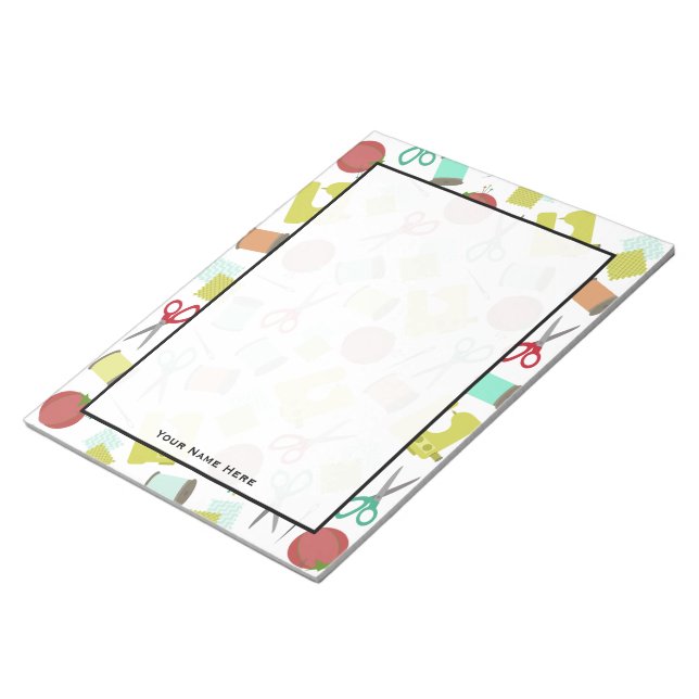 Bloc-notes à thème de couture rétro (Incliné)