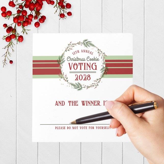 Bloc-notes annuel du concours de vacances de vote  (Holiday Contest Voting Notepad Pack of 40 for Christmas Cookie, Ugly Sweater and Baking Competitions)