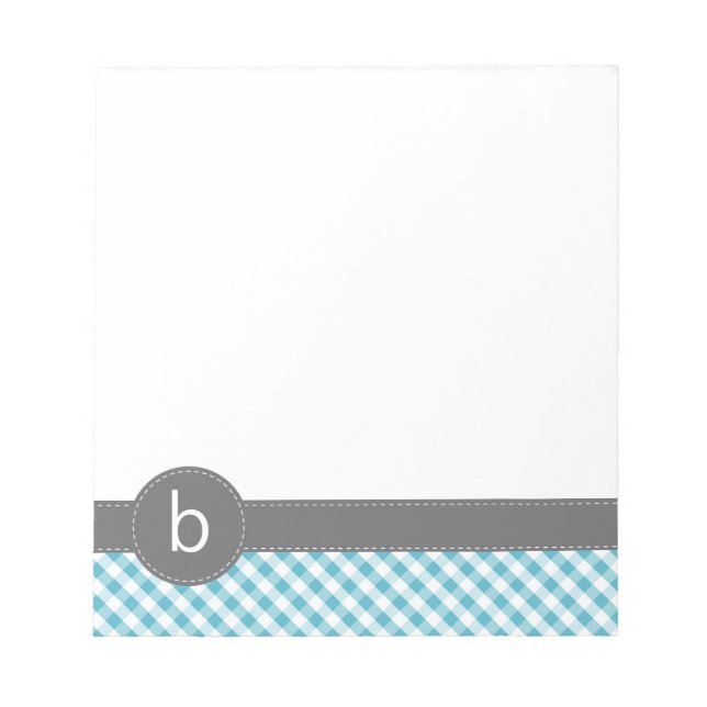 Bloc-notes Aqua En vichy Motif (Devant)