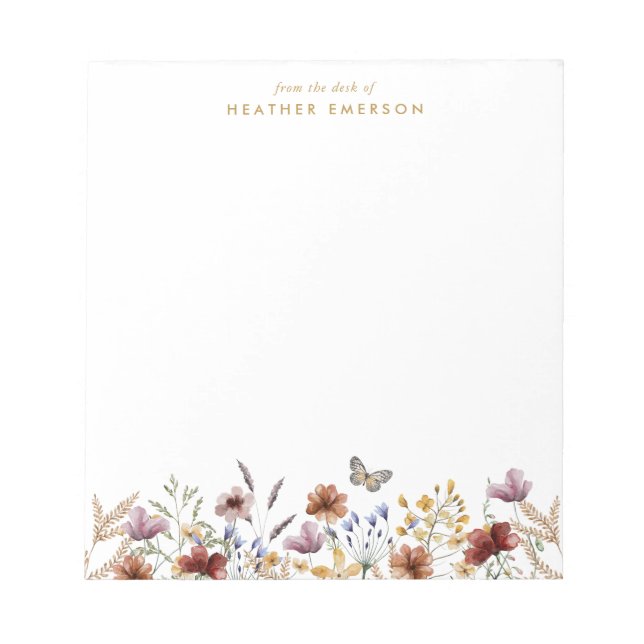 Bloc-notes aquarelle florale (Devant)
