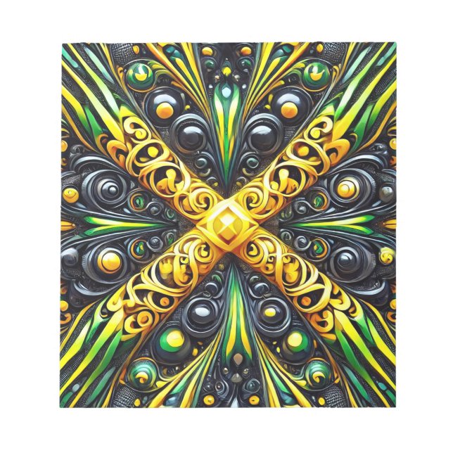 Bloc-notes aux couleurs jamaïcaines Design moderne (Devant)