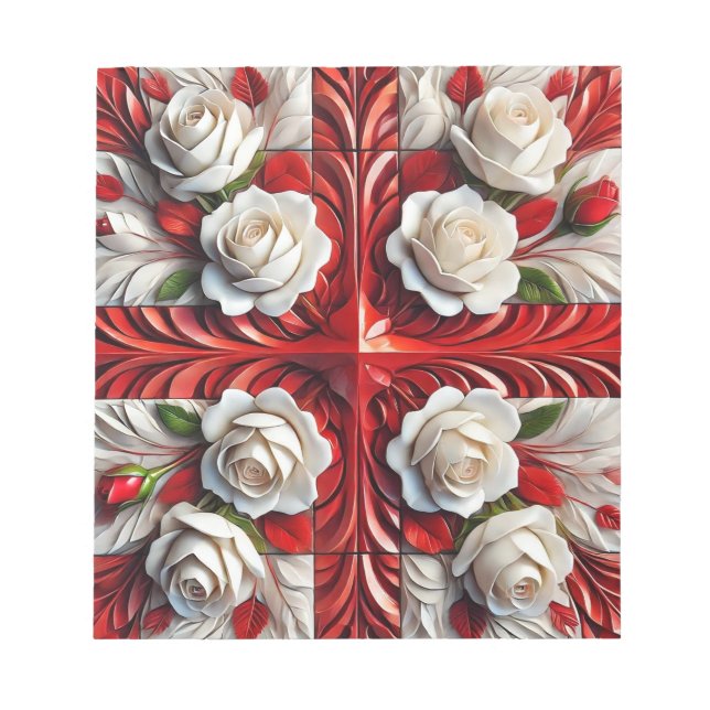 Bloc-notes aux Roses Anglaises Design Moderne (Devant)