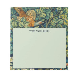BLOC-NOTES AVEC DESSIN DE WILLIAM MORRIS "PHEASANT