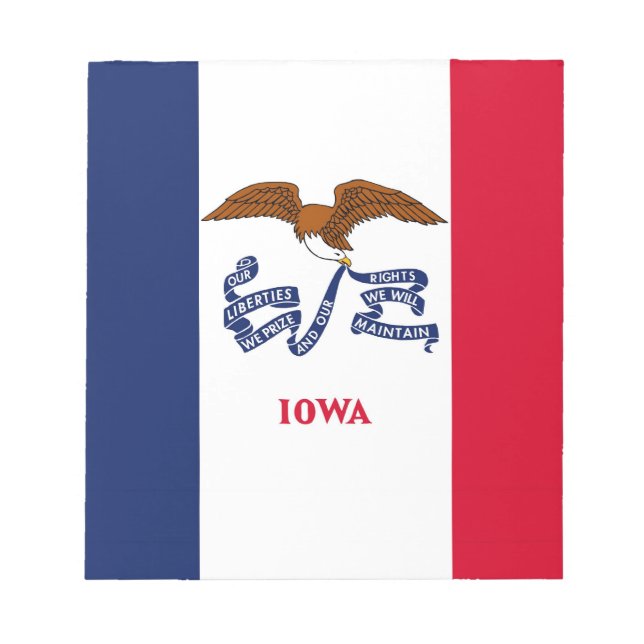 Bloc-notes avec drapeau de l'État de l'Iowa (Devant)