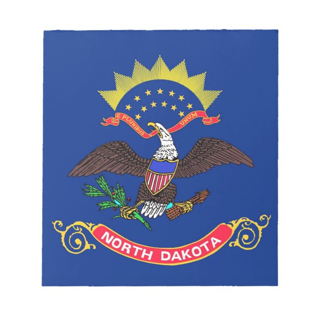 Bloc-notes avec drapeau de l'État du Dakota du Nor (Devant)