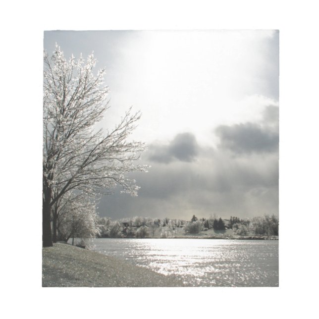 bloc-notes avec photo paysage hiver glacé (Devant)