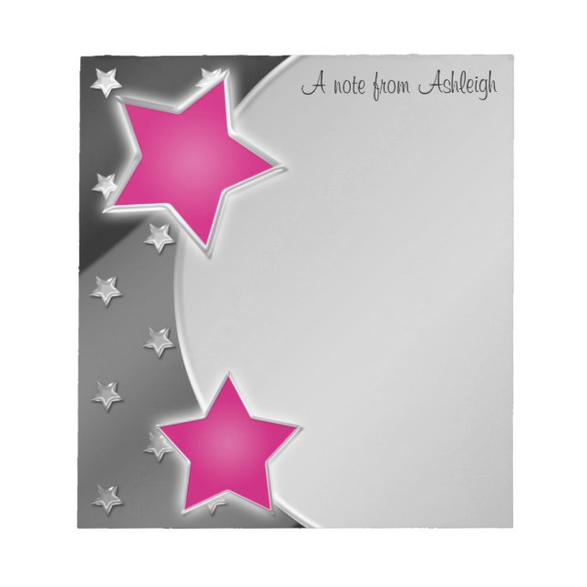 Bloc-notes Black Silver Pink Stars (Devant)