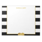 Bloc-notes Black Stripes & Metallic Gold Heart