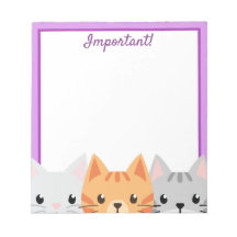 Bloc-notes blanc pour la brigade de chats